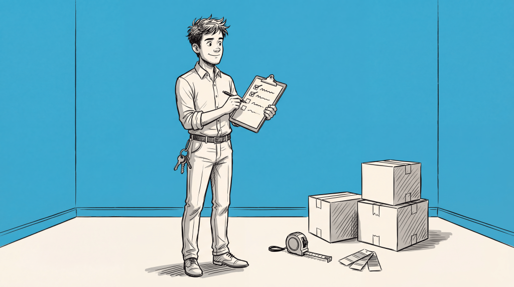 Landlord reviewing a residential lease agreement template for rental property
